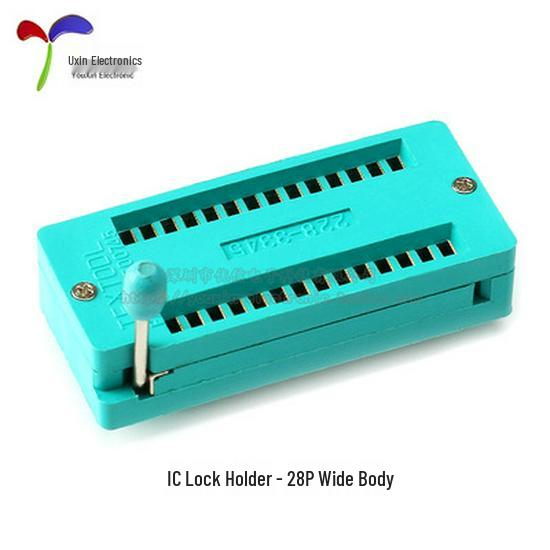 High-Temp Resistant Microcontroller Socket with Green Locking Seat: 14/16/20/24/28/40 Pin