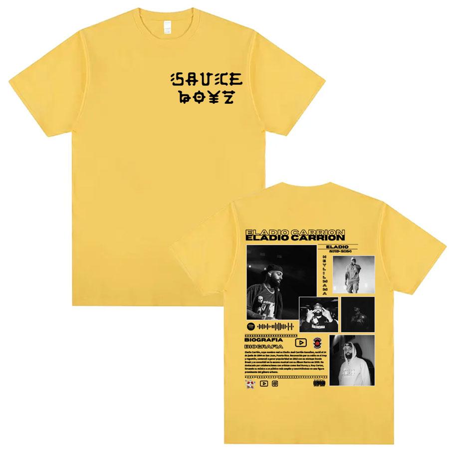 Rapper Eladio Carrion Album Cover T Shirts Men Womens Clothing Hip Hop Style Vintage T Shirt Casual Cotton High Quality Tshirt