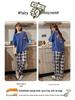 2025 Spring/Summer Women's Cotton Pullover Pajama Set - Short Sleeve Top with Long Pants
