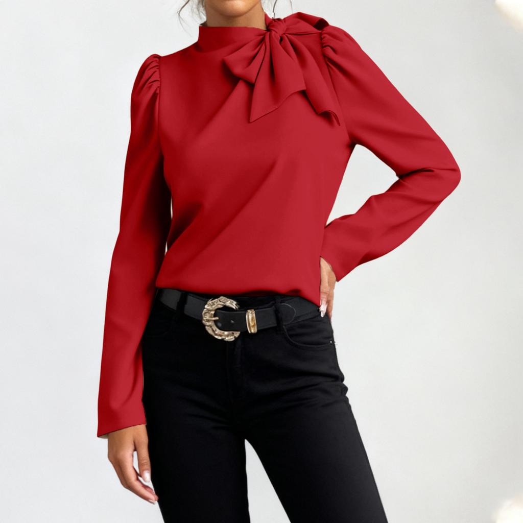 Женский модный элегантный топ с длинным рукавом для работы и на каждый день