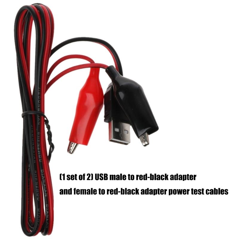 Медные USB-зажимы-крокодилы с тестовыми проводами и блоком питания 5 В, USB-зажимы-крокодилы для зарядки устройств и DIY-проектов