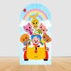 Cute Plims Arched Photography Background Set Elastic Material Children's Birthday Party Banner Cartoon Photo Decoration Supplies