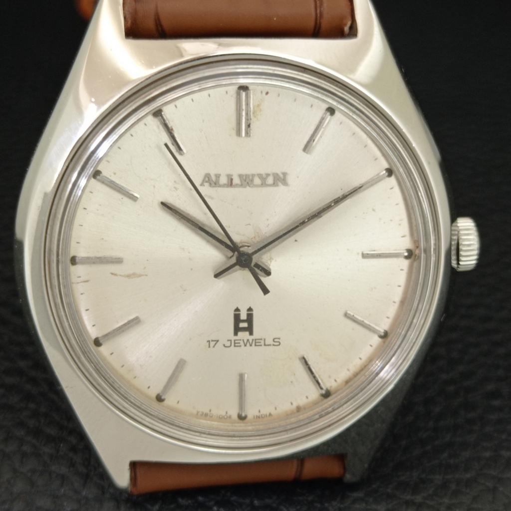 ВИНТАЖНЫЕ МУЖСКИЕ ЧАСЫ ALLWYN 6300A С РУЧНЫМ ЗАВОДОМ И ОРИГИНАЛЬНЫМ ЦИФЕРБЛАТОМ ИНДИЯ a708123-1