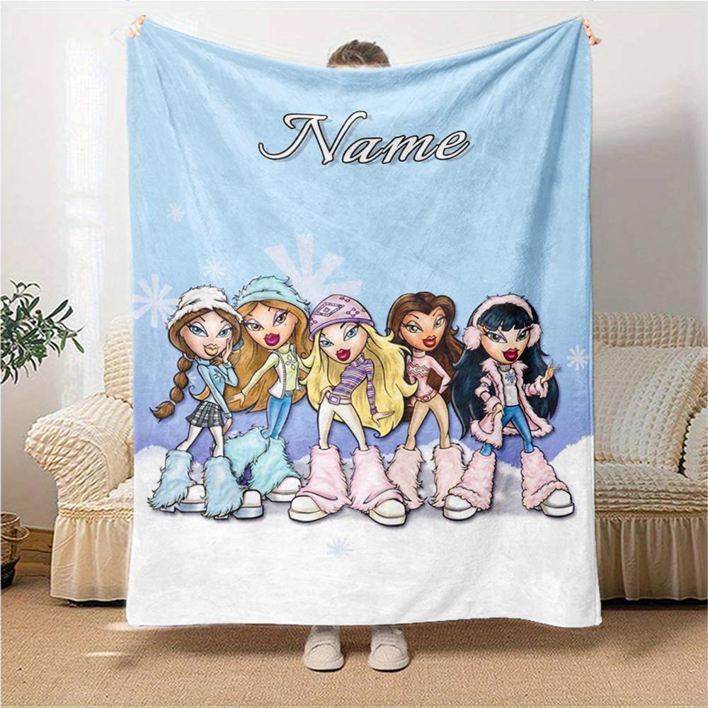 Custom Name Winx Club Friendship Party Blanket For Couch Bed Plush Cozy Fuzzy Blanket Super Soft Warm Blankets For Fall And Winter 091613