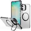 For Samsung Galaxy A05 4G Clear Phone Case with Lens Kickstand Cover Compatible with MagSafe