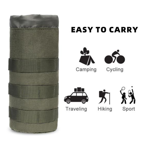 Тактический подсумок для бутылки с водой, дорожный спортивный держатель для бутылки с водой со шнурком, открытым верхом и сетчатым дном, крепится к рюкзаку, жилету, ремню