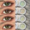 Цветные контактные линзы 2 шт. Желто-зеленые натуральные и удобные контактные линзы Рассветно-голубые модные контактные линзы Цветные косметические линзы