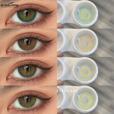 Цветные контактные линзы 2 шт. Желто-зеленые натуральные и удобные контактные линзы Рассветно-голубые модные контактные линзы Цветные косметические линзы
