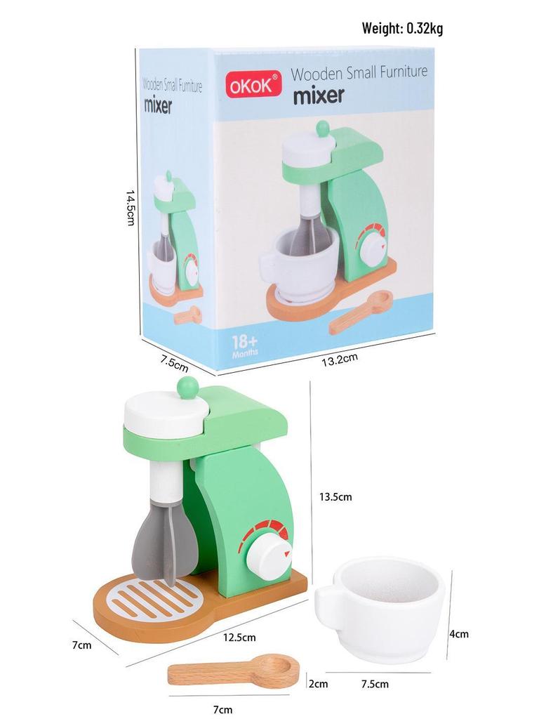 Детский игровой деревянный кухонный набор: Тостер, Миксер, Кофеварка, Соковыжималка Игрушка.