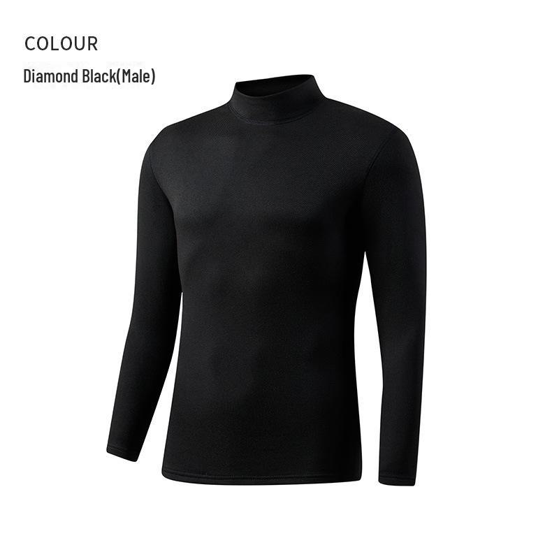 Men's and Women's Thermal Half Turtleneck Long-Sleeve Top - Korean Style White Base Layer for Autumn/Winter.