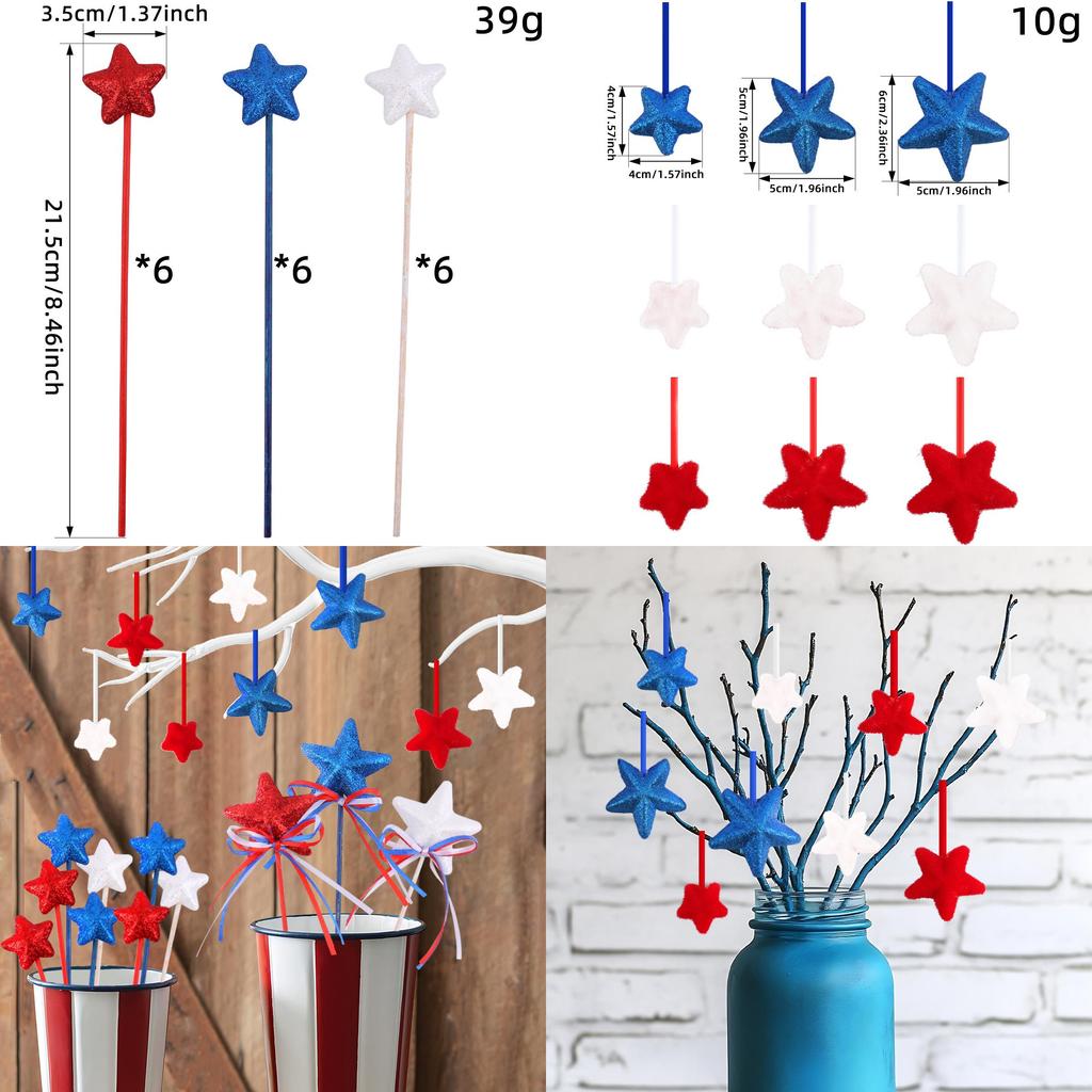 Day Independence Star Shape Fairy Stick Hanging Decorations Event Props Party