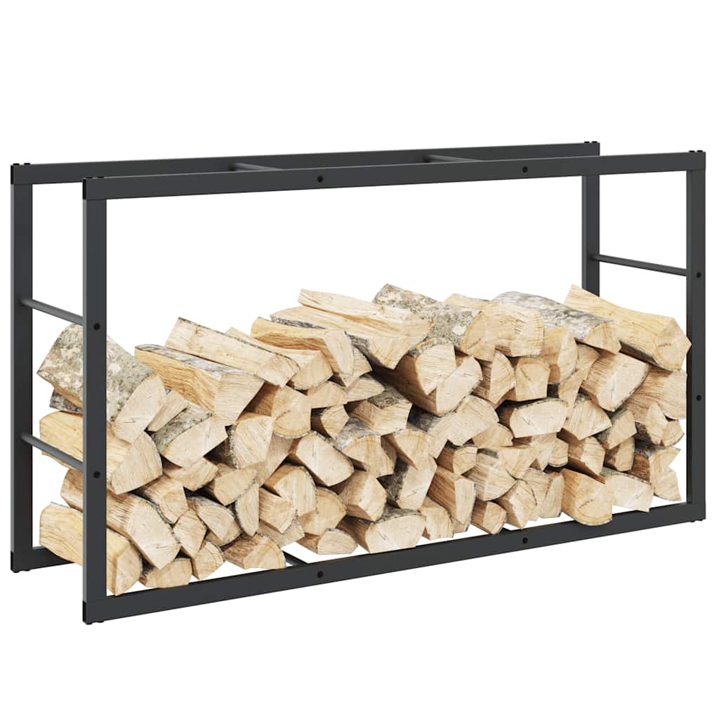 Firewood Rack Black 110 x 30 x 61 cm Steel