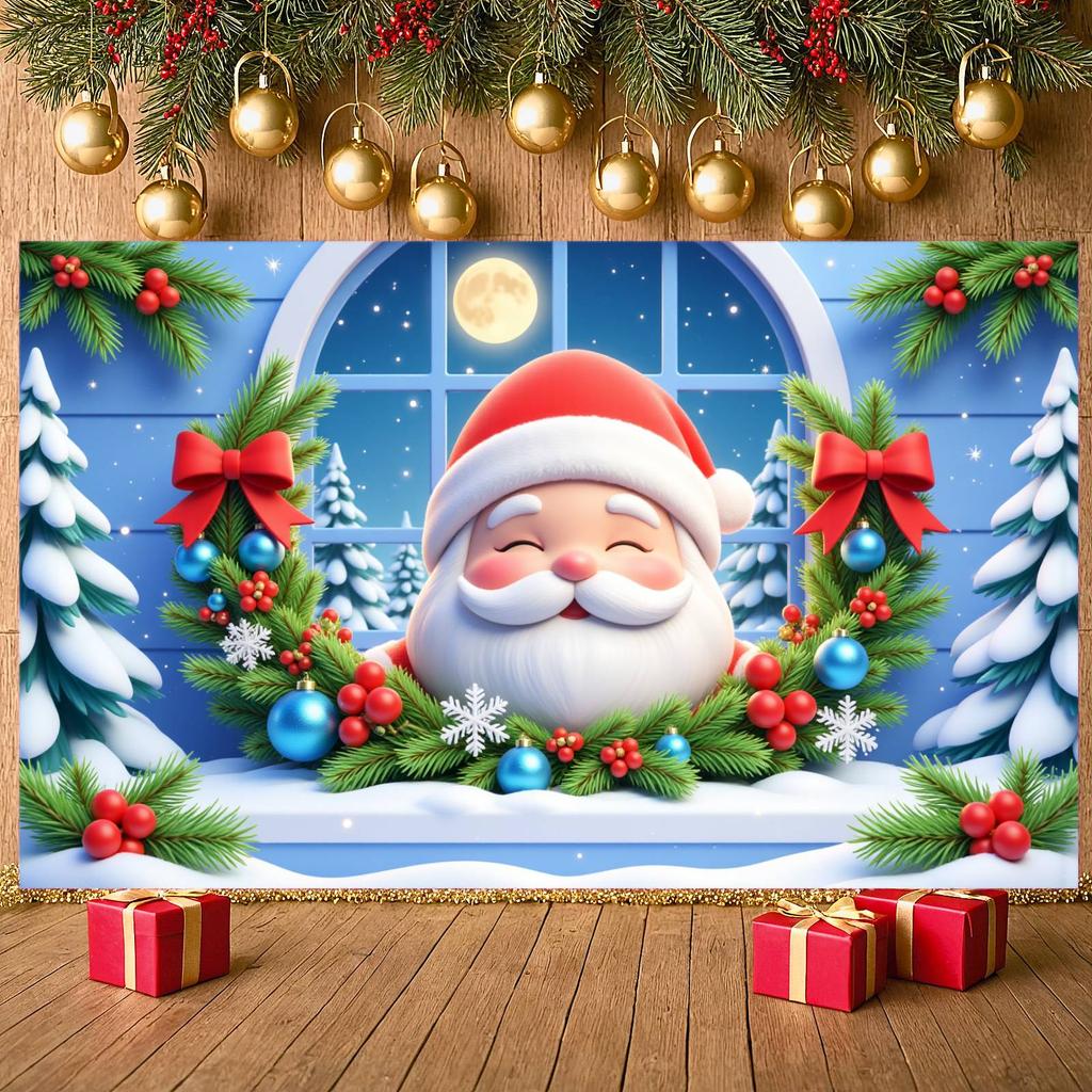 Winter Banner Material Christmas Backdrop Xmas Banner Snowflake Pattern Christmas Banner For Family Gathering Photo Backdrop