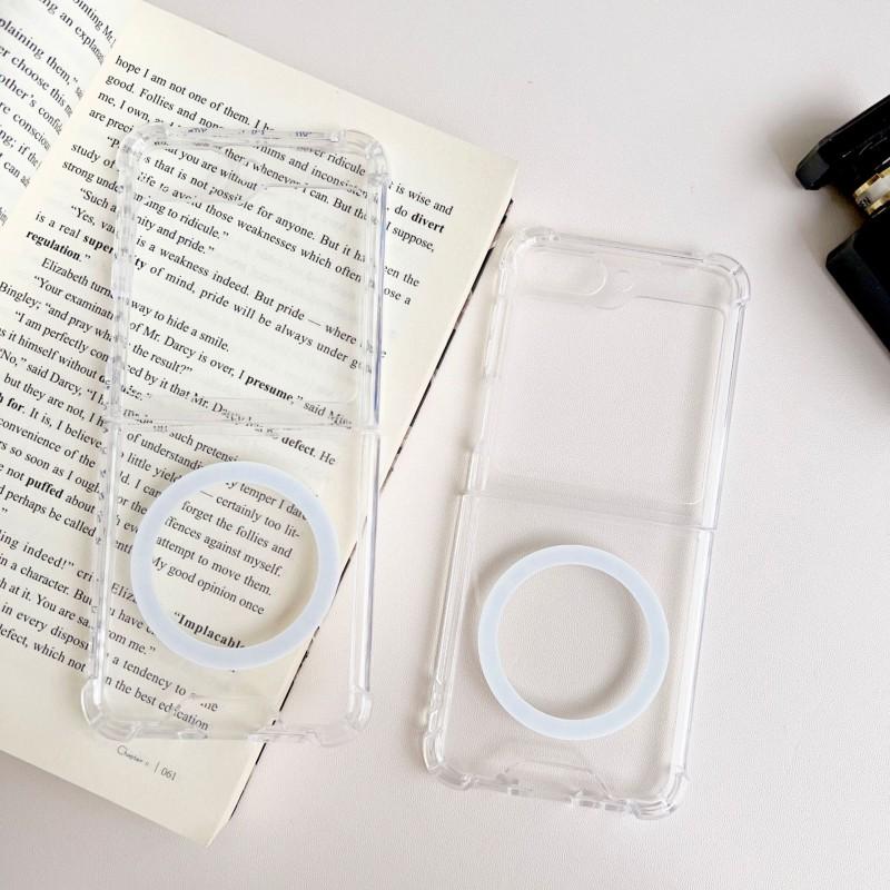 Transparent Magnetic Snap-on Case Galaxy Z Flip5 With Wireless Charging Support