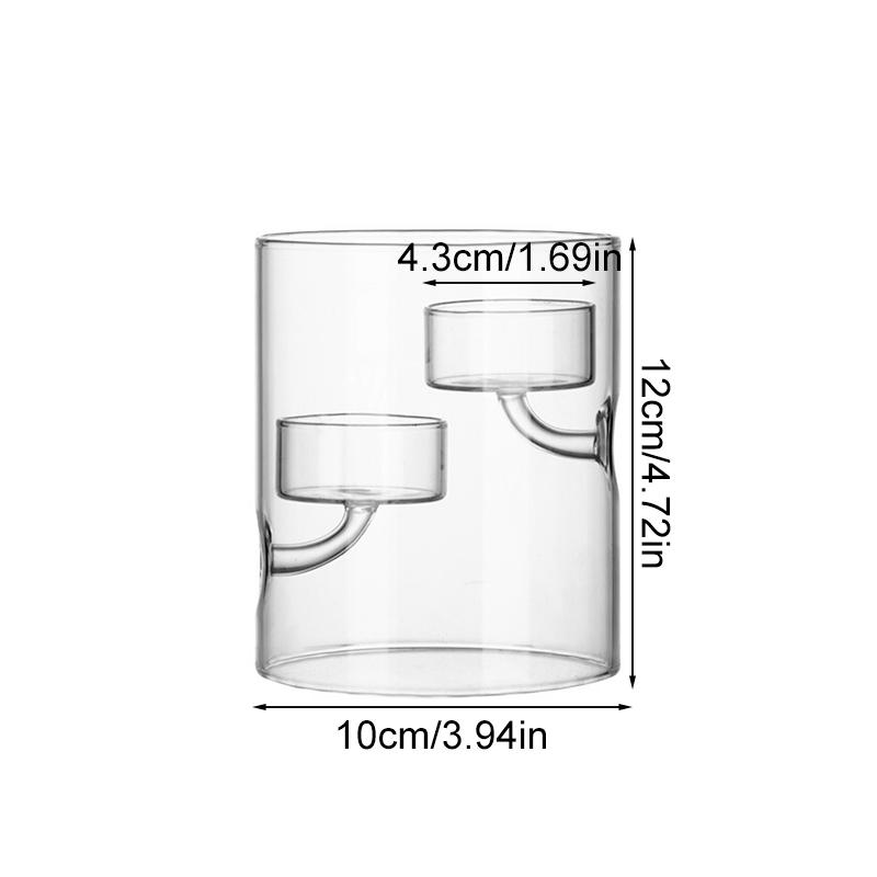 1 шт. Цилиндрический креативный стеклянный подсвечник в европейском стиле, стеклянная прозрачная масляная лампа, ветрозащитный подсвечник для домашнего декора, ураган