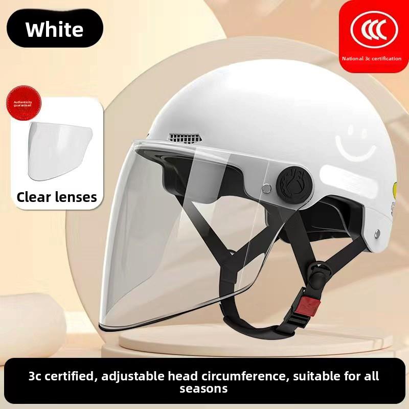 Electric Battery Car Helmet Women's Summer Sun Protection Breathable Hard Hat Motorcycle Riding Helmet Four Seasons Half Helmet