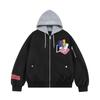 Mens Oversized Retro Baseball Jacket With Embroidered Letters Warm Thickened Cotton-Padded Outerwear Fall Winter
