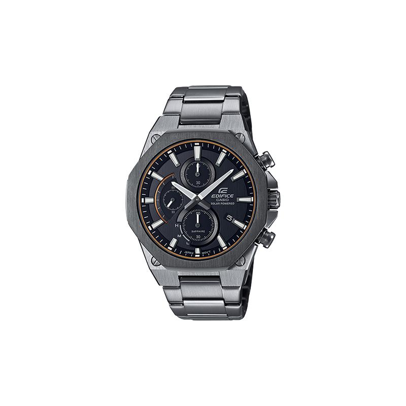 Casio EDIFICE Высокопроизводительный Тонкий Солнечный Кварцевый Механизм Стальной Ремешок Японские и Корейские Часы Мужские Часы Черный Циферблат EFS-S570DC-1A