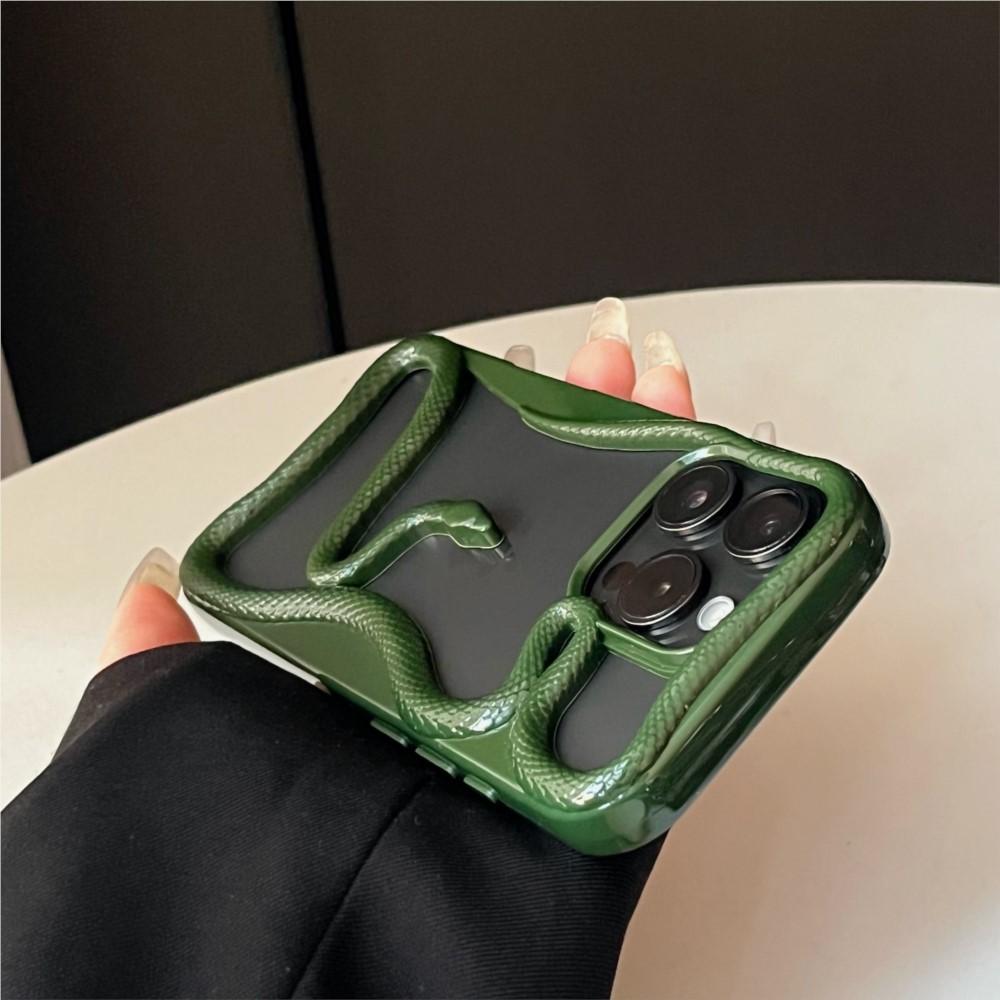 Креативный 3D чехол для телефона со змеей, позолоченный, с полыми элементами для рассеивания тепла, для iPhone 16 15 14 Plus 13 12 11 Pro Max, забавный, ударопрочный, мягкий