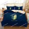 Anime Attack on Titan Logo Bedding Set Boys Girls Twin Queen King Size Duvet Cover Pillowcase Bed Boys Adult Home Textileextile
