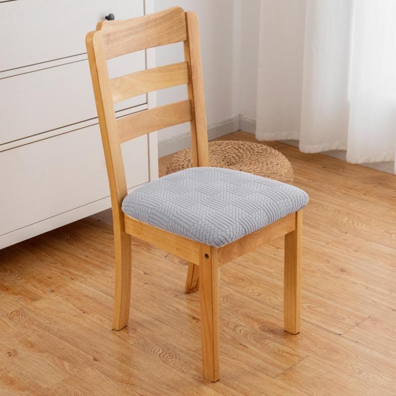 Stretch Jacquard Dining Room Chair Seat Covers Removable Washable Elastic Upholstered Dining Chair Cushion Slipcover