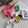 3D Носки с горошком из махровой ткани с круглым вырезом - Теплые, Контрастные цвета, Модный осенне-зимний стиль