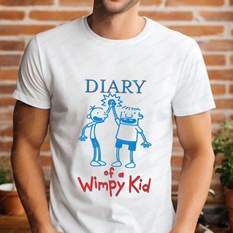 Diary of A Wimpy Kid Summer Casual Trendy AllPurpose ShortSleeved Unisexs and WoUnisexs Roundneck TShirt