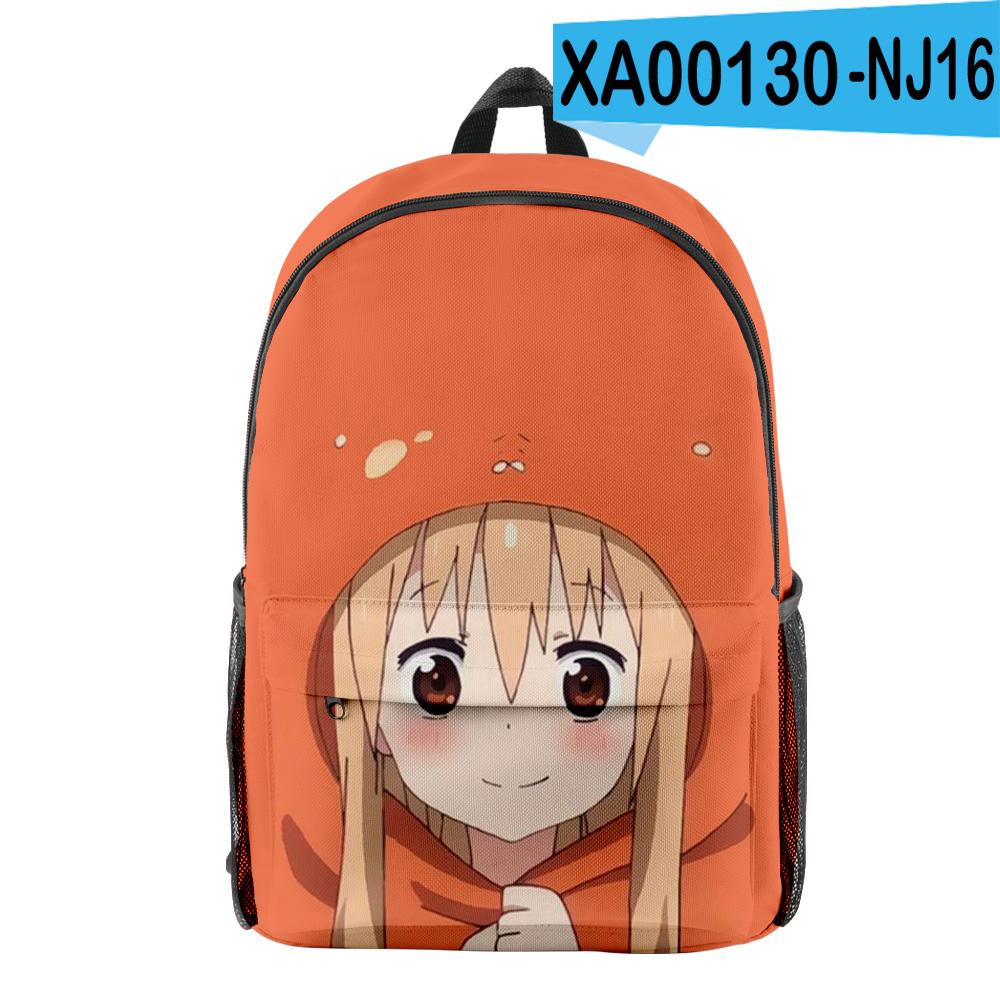Классическая новинка Himouto! Умару-чан Зрачок Школьная сумка Рюкзак для тетрадей Рюкзаки 3D-печать Оксфорд Водонепроницаемый Рюкзаки для путешествий для мальчиков/девочек