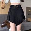 Literary and Retro Fringed Skirt, Free Belt for Women's Irregular High-waisted A-word Skirt, Design Sense Suede Skirt Fringe Western Cowboy Skort