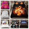 3D Printed Music Bedding Set Note Down Duvet Cover Pillowcase 2/3pc Hip-hop Soft Quick Drying Bed Cover Teens Boys Musician Cover Gift