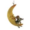 [R6699] - 'Pixie Musician On Moon' Hanging Figurine - 22 Cm