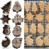 4Pcs/set Plastic Cookie Baking Moulds Snowman/Snowflake/Christmas Tree/Santa Claus Pattern Baking Molds