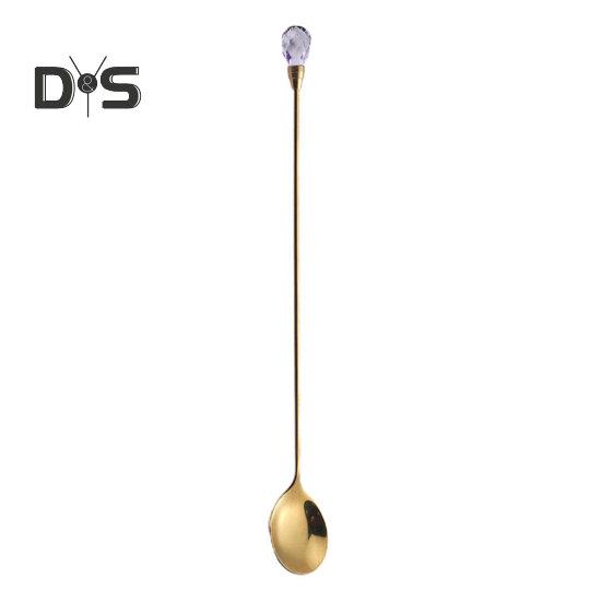 4 шт. чайные ложки с яркой отделкой, нержавеющие креативные ложки из искусственного хрусталя из нержавеющей стали