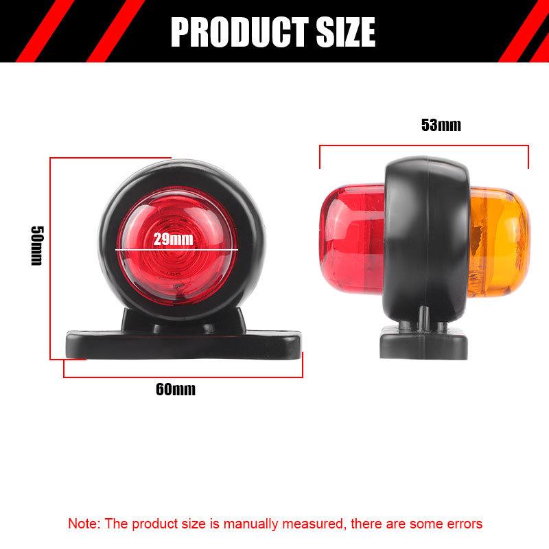 12V 24V Dual-sides LED Side Marker Lamps Rear Signal Indicator Light Tail Brake Warning Lights for Truck Trailer Lorry Van RV