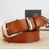Wide Cowhide Leather Belt With Metal Buckle For Trendy Womens Street Fashion