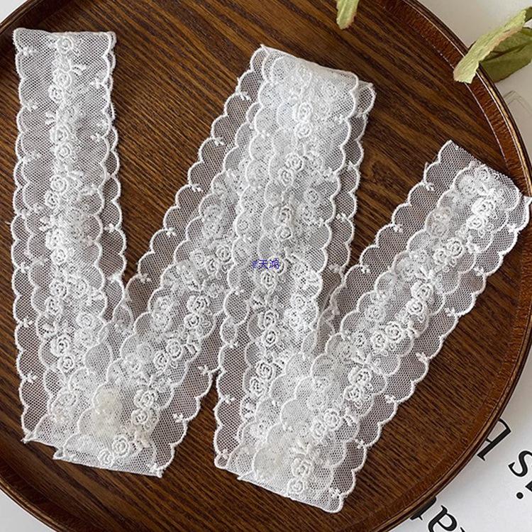 White Lace Floral Mesh Neck Scarf Korean Style