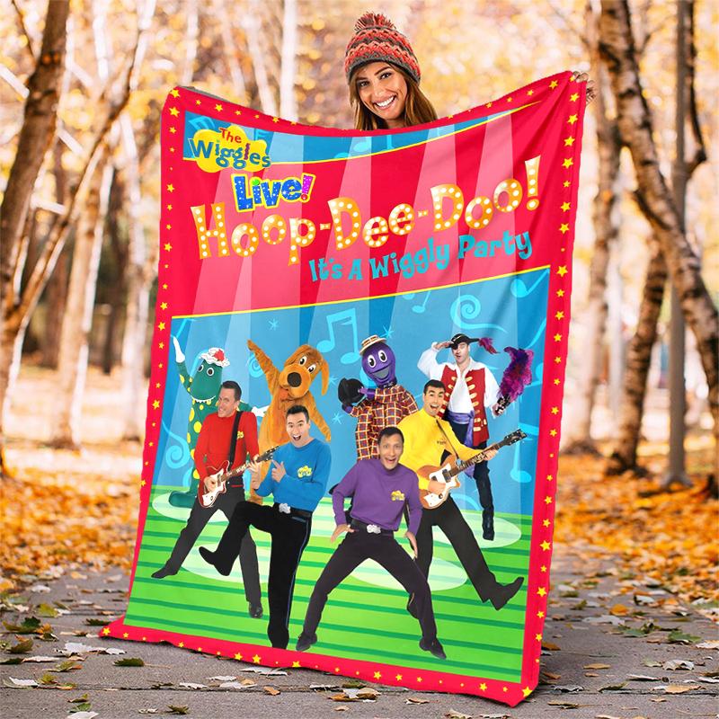 The Wiggles Flannel Blanket Soft Warm All-Season Throw, Design for Camping, Car Travel, Hiking Sofa, Bed, Office Perfect Gift for Parties