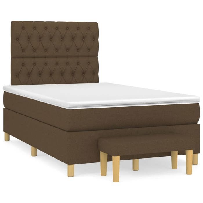 Maison Exclusive - Sommier à lattes de lit avec matelas Marron foncé 120x200 cm