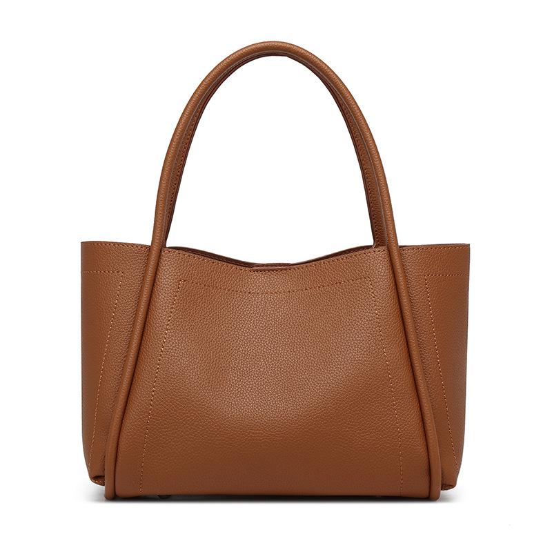 2025 Women's High-End Soft Leather Basket Handbag with Large Capacity