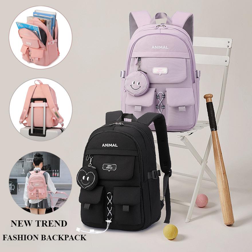 JLD новые высококачественные нейлоновые износостойкие школьные сумки для школьников младших классов, модные однотонные сумки, большой вместительный рюкзак для девочек-подростков