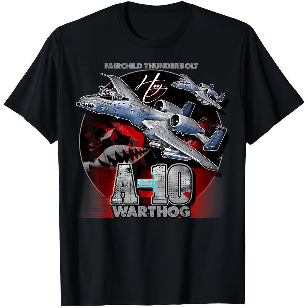 Мужская футболка A-10 Warthog Fairchild Thunderbolt Атака акулы Дизайн Военная авиация Мягкая Дышащая