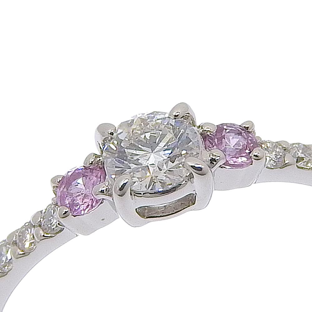 Ring Pt950Platinum/diamond #5.4(US Size) 1.8g Women Used