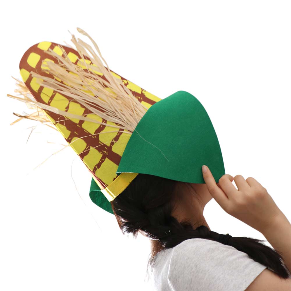 Comfortable Elastic Fit Corn Cob Costume Hat Breathable Lining Quirky Cosplay Cap Cosplay Event