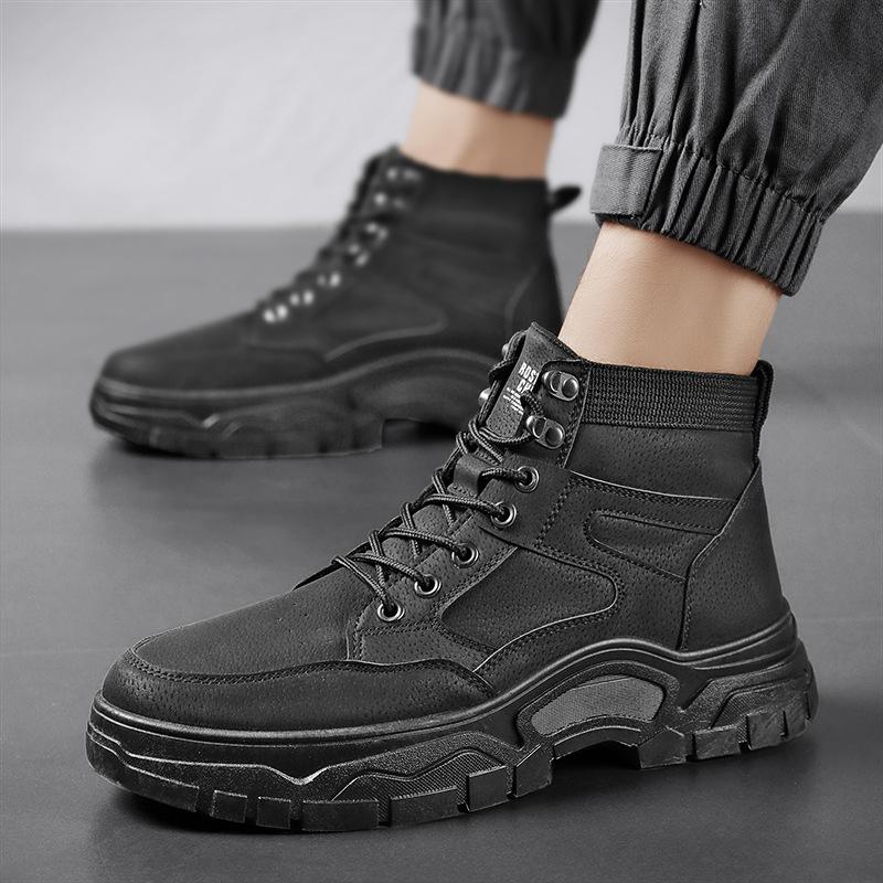 Осенние новые высокие рабочие туфли для мужчин, ботильоны на платформе, модные качественные ботинки 1, уличные ботинки Zapatos De Hombre
