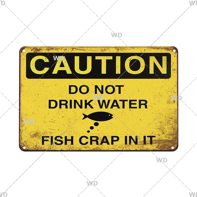 Caution Metal Tin Sign Vintage Metal Plaque Warning Slogan Retro Metal Posters Plate Signs Door Factory Home Wall Decor