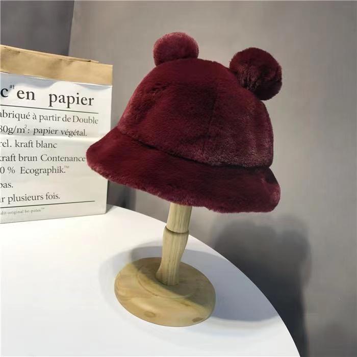 Kawaii милая панама с леопардовым принтом и медвежьими ушками для женщин, повседневная зимняя теплая флисовая шапка из искусственного меха Ins, дизайнерская уличная панама