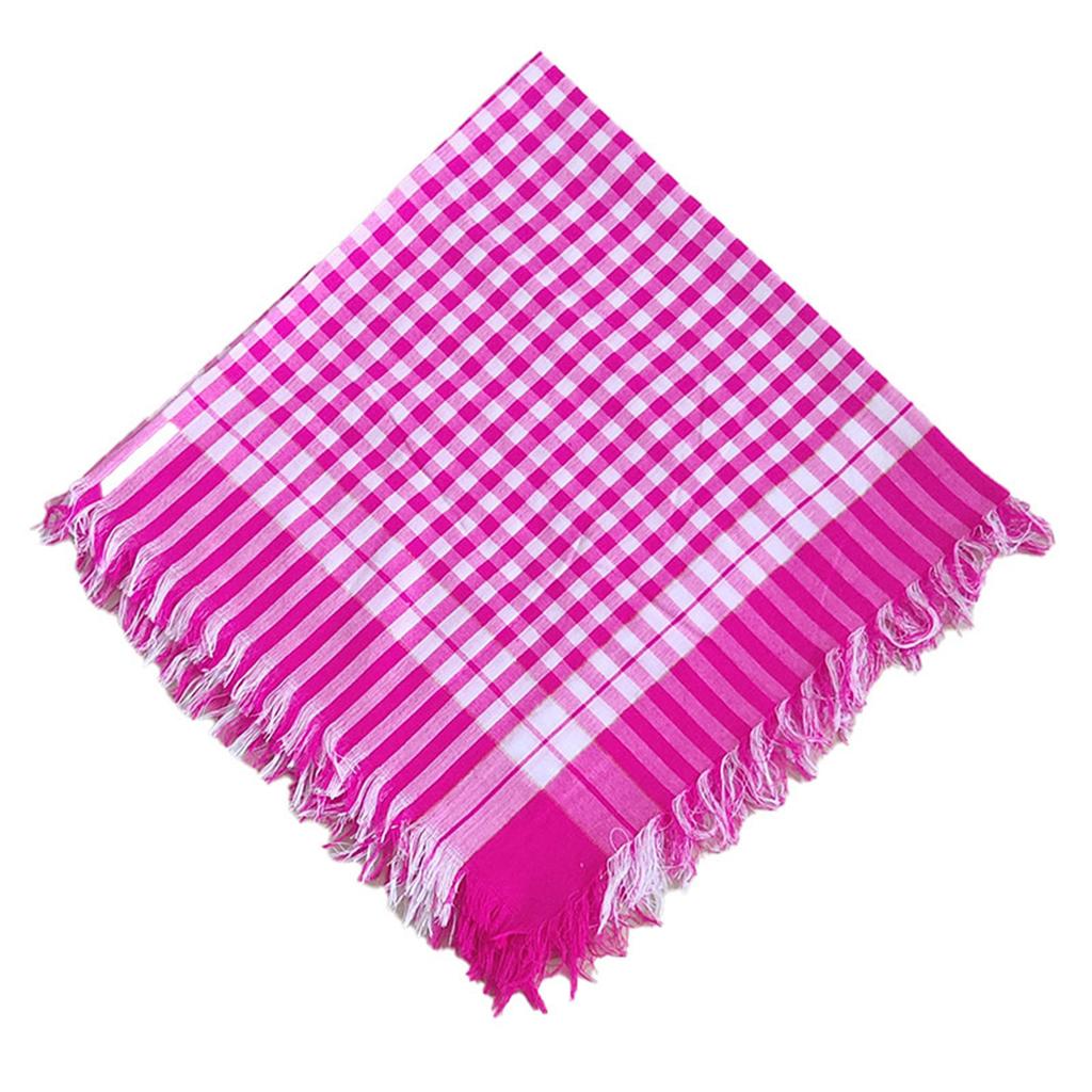 Winter Popular Rural Pattern Headwrap for Adult Unisex Fashion Checked Fringed Headcover Breathable Bandanas All Age