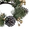 Christmas Candle Ring Artificial Pine Needle Pinecone Berries Garland Rustic Festive Candle Wreath for Home Table Centerpiece Decor