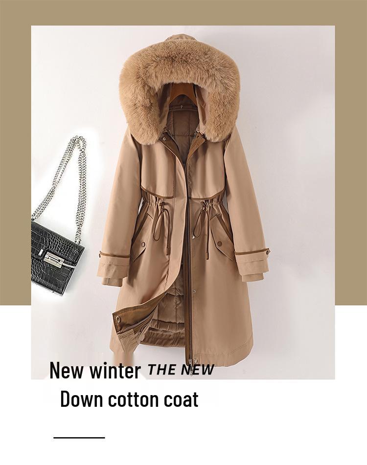 Women's Winter 2025 Parka: New Style, Down Cotton, Plus Size, Thick Liner, Detachable Cotton-Padded Jacket