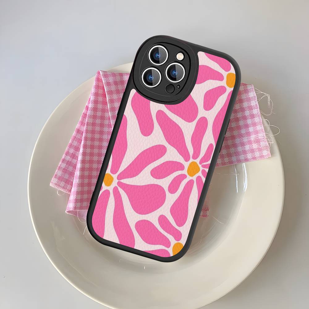 Цветочный Абстрактный Рынок Чехол для Телефона Для IPhone 16 15 14 13 12 11 Pro Max Plus Кожаная Крышка